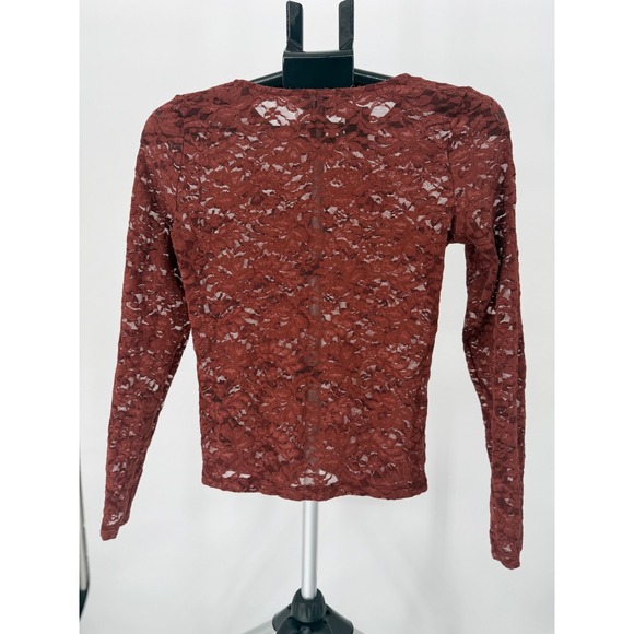 Anthropologie Women XS Sheer Lace Top Long Sleeve Romantic Boho Cottagecore - Picture 2 of 5